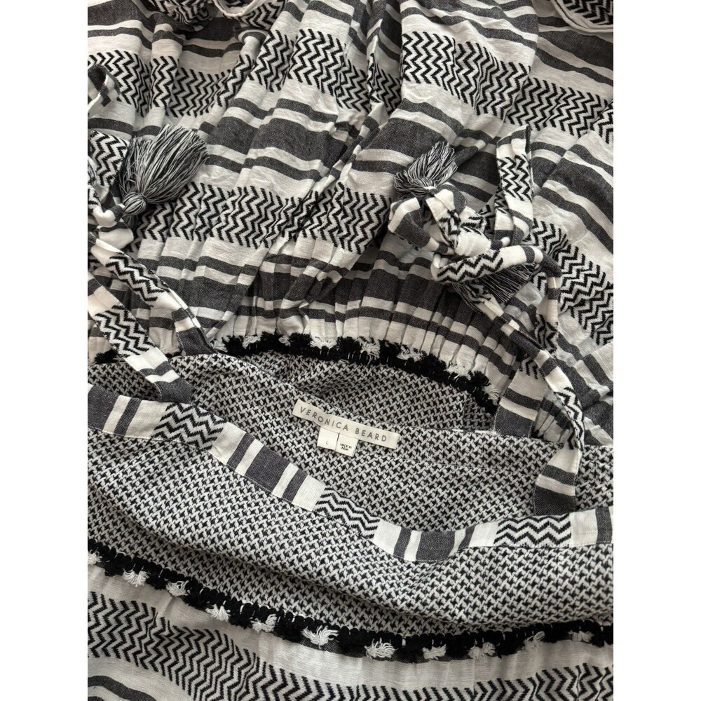Veronica Beard 'Quartz' Striped Cotton Maxi Dress Black Multi Size Large - Picture 13 of 13
